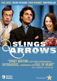 Slings & arrows. Season 1 [videorecording] / Rhombus ; Canadian Television Fund ; Showcase ; The Movie Network ; Movie Central ; written by Susan Coyne, Bob Martin and Mark McKinney ; directed by Peter Wellington ; produced by Niv Fichman, Daniel Iron and Sari Friedland.